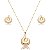 Conjunto de brinco e colar liso banho em ouro 18k - Imagem 1