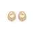 Conjunto de brinco e colar dourado liso banho em ouro 18k - Imagem 3