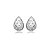 Conjunto de brinco e colar cravejado de zirconia cristal banho em rodio branco - Imagem 3
