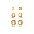 Trio de argola cravejado de zirconia cristal banho em ouro 18k - Imagem 1