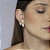 Trio de argola cravejado de zirconia cristal banho em ouro 18k - Imagem 2