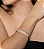 Bracelete dourado cravejado de zirconia cristal banho em ouro 18k - Imagem 2