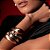 Bracelete dourado liso escovado banho em ouro 18k - Imagem 3