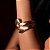Bracelete dourado liso escovado banho em ouro 18k - Imagem 2