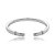 Bracelete liso com detalhe cravejado de zirconia cristal banho em rodio branco - Imagem 1