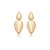 Brinco dourado liso banho em ouro 18K - Imagem 2