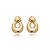 Brinco dourado liso banho em ouro 18K - Imagem 1