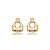 Brinco dourado liso banho em ouro 18K - Imagem 1