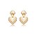 Brinco de coração liso banho em ouro 18k - Imagem 1