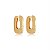 Brinco de argola liso banho em ouro 18k - Imagem 1