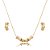 Conjunto de brinco e colar liso banho em ouro 18k - Imagem 1