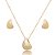 Conjunto de brinco e colar liso banho em ouro 18k - Imagem 1