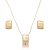 Conjunto de brinco e colar liso banho em ouro 18k - Imagem 2