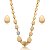 Conjunto de brinco e colar liso acetinado banho em ouro 18k - Imagem 2