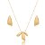 Conjunto de brinco e colar liso acetinado banho em ouro 18k - Imagem 2