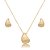 Conjunto de brinco e colar liso acetinado banho em ouro 18k - Imagem 1