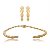 Conjunto de brinco e colar liso acetinado banho em ouro 18k - Imagem 2