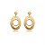 Conjunto de brinco e colar liso acetinado escovado banho em ouro 18k - Imagem 4