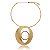 Conjunto de brinco e colar liso acetinado escovado banho em ouro 18k - Imagem 5