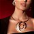 Conjunto de brinco e colar liso acetinado escovado banho em ouro 18k - Imagem 1