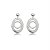 Conjunto de brinco e colar liso acetinado escovado banho em rodio branco - Imagem 5