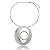 Conjunto de brinco e colar liso acetinado escovado banho em rodio branco - Imagem 6