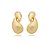 Conjunto de brinco e anel liso acetinado banho em ouro 18k - Imagem 3