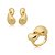 Conjunto de brinco e anel liso acetinado banho em ouro 18k - Imagem 1