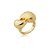 Conjunto de brinco e anel liso acetinado banho em ouro 18k - Imagem 2