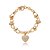 Pulseira de coração cravejada de zirconia cristal banho em ouro 18k - Imagem 1