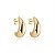 Brinco de argola dourado liso banho em ouro 18k - Imagem 1