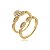 Dupla de aneis cravejado de zirconia cristal banho em ouro 18k - Imagem 1