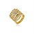 Trio de aneis cravejado de zirconia cristal banho em ouro 18k - Imagem 1
