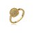 Anel dourado com zirconia cristal banho em ouro 18k - Imagem 1