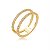 Anel dourado com zirconia cristal banho em ouro 18k - Imagem 1