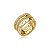 Conjunto de anel cravejado de zirconia cristal banho em ouro 18k - Imagem 1
