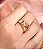 Anel dourado cravejado de zirconia colorida banho em ouro 18k - Imagem 2