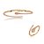 Conjunto de anel e bracelete cravejado de zirconia cristal banho em ouro 18k - Imagem 1