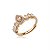 Conjunto de anel e bracelete cravejado de zirconia cristal banho em ouro 18k - Imagem 3