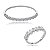 Conjunto de anel e bracelete cravejado de zirconia cristal banho em rodio branco - Imagem 1
