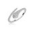 Conjunto de anel e bracelete cravejado de zirconia cristal banho em rodio branco - Imagem 3