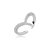 Conjunto de anel e bracelete cravejado de zirconia cristal banho em rodio branco - Imagem 4
