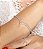 Conjunto de anel e bracelete cravejado de zirconia cristal banho em rodio branco - Imagem 2