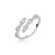 Conjunto de anel e bracelete cravejado de zirconia cristal banho em rodio branco - Imagem 5