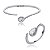 Conjunto de anel e bracelete cravejado de zirconia cristal banho em rodio branco - Imagem 1