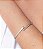 Conjunto de anel e bracelete cravejado de zirconia cristal banho em rodio branco - Imagem 2