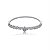 Conjunto de anel e bracelete cravejado de zirconia cristal banho em rodio branco - Imagem 3