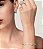 Conjunto de anel e bracelete cravejado de zirconia cristal banho em rodio branco - Imagem 2
