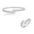 Conjunto de anel e bracelete cravejado de zirconia cristal banho em rodio branco - Imagem 1