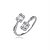 Conjunto de anel e bracelete cravejado de zirconia cristal banho em rodio branco - Imagem 3